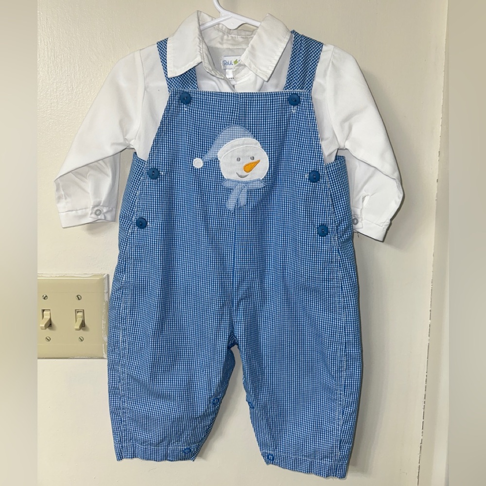 Petite Pomme Smocked Snowman Jon Jon